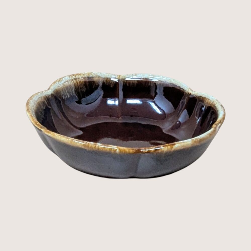 1970s McCoy Pottery Brown Drip Fluted Bowl
